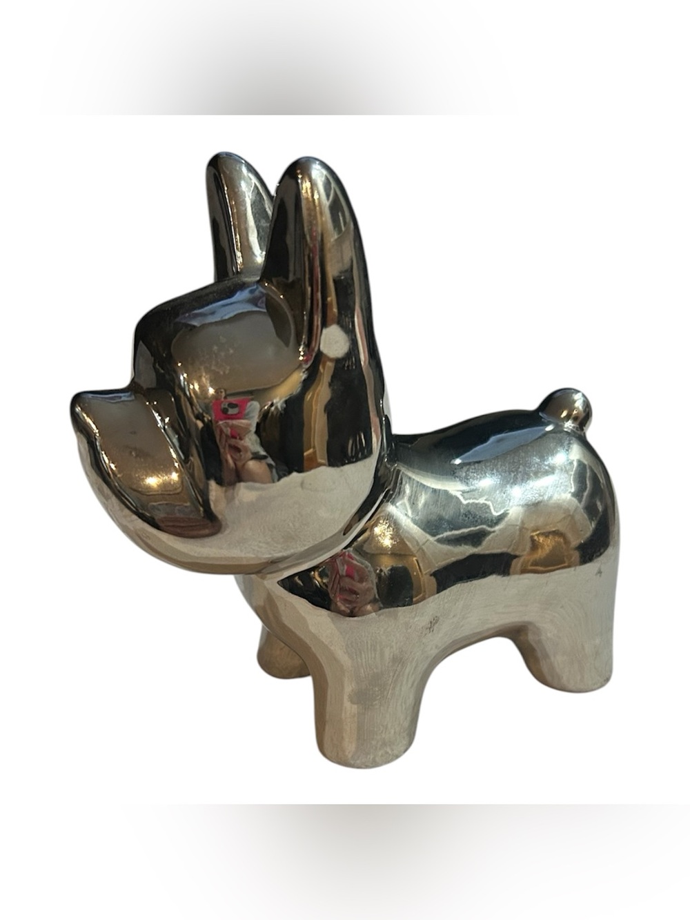 Silver Ceramic French Bulldog Figurine - Home Accents